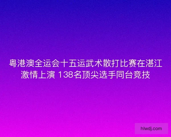 粤港澳全运会十五运武术散打比赛在湛江激情上演 138名顶尖选手同台竞技