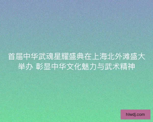 首届中华武魂星耀盛典在上海北外滩盛大举办 彰显中华文化魅力与武术精神