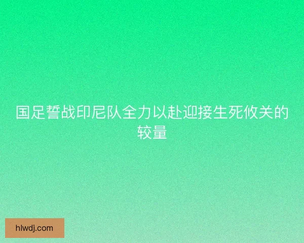 国足誓战印尼队全力以赴迎接生死攸关的较量 国足誓战印尼队全力以赴迎接生死攸关的较量